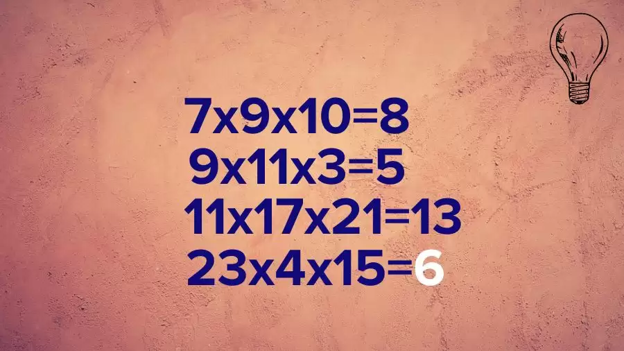 Casse-tête : si 7x9x10=8, 9x11x3=5, 11x17x21=13 et 23x4x15= ?