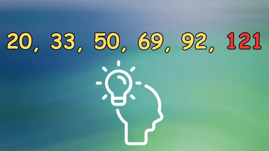 Test mathématique de casse-tête : complétez les séries de nombres 20, 33, 50, 69, 92, ?