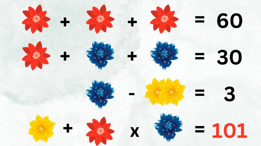 Casse-tête : pouvez-vous résoudre et trouver la valeur de chaque fleur ?