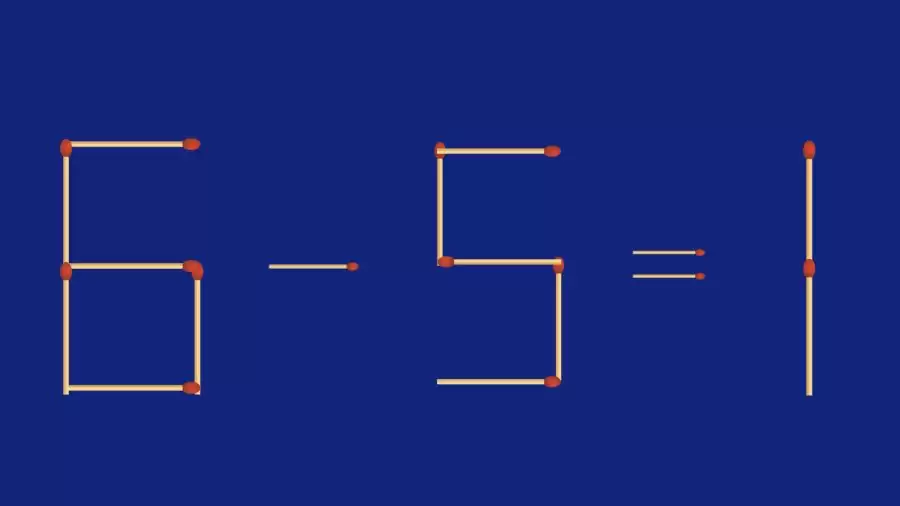Casse-tête Matchstick : 8-5 = 1 Retirez 1 allumette pour corriger l'équation |  Puzzle d'allumettes