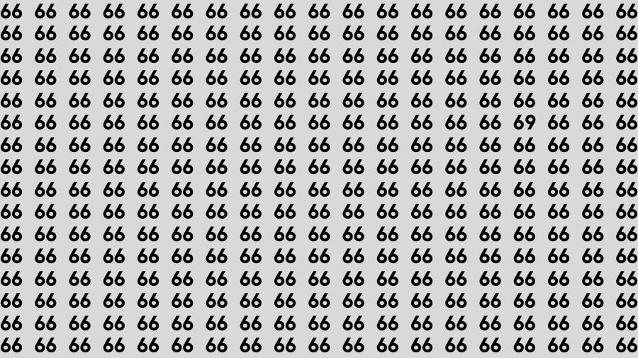 Observation Découvrez-le : Si vous avez des yeux d'aigle, trouvez le numéro 69 parmi 66 en 15 secondes.