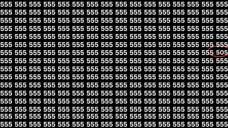 Test visuel : Saurez-vous trouver le nombre 505 parmi 555 en 10 secondes ?