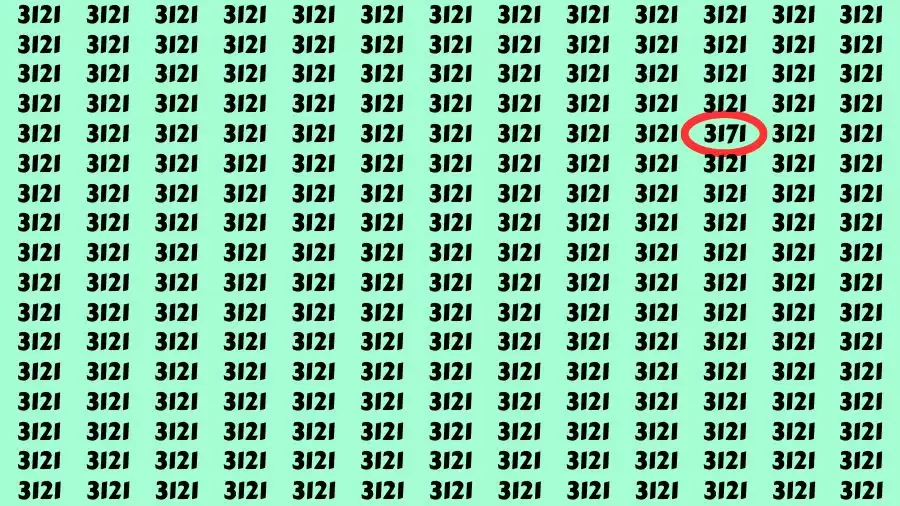 Défi cérébral d'observation : si vous avez des yeux d'aigle, trouvez le nombre 3171 en 12 secondes.