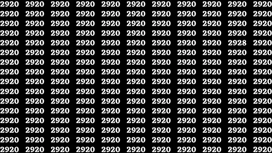 Test d'actualité visuelle : si vous avez des yeux d'aigle, trouvez le nombre 2928 en 15 secondes