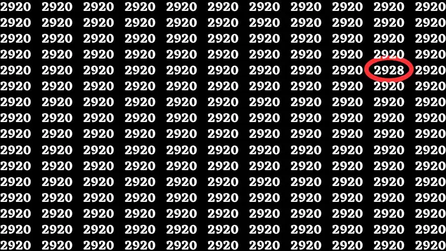 Test d'actualité visuelle : si vous avez des yeux d'aigle, trouvez le nombre 2928 en 15 secondes