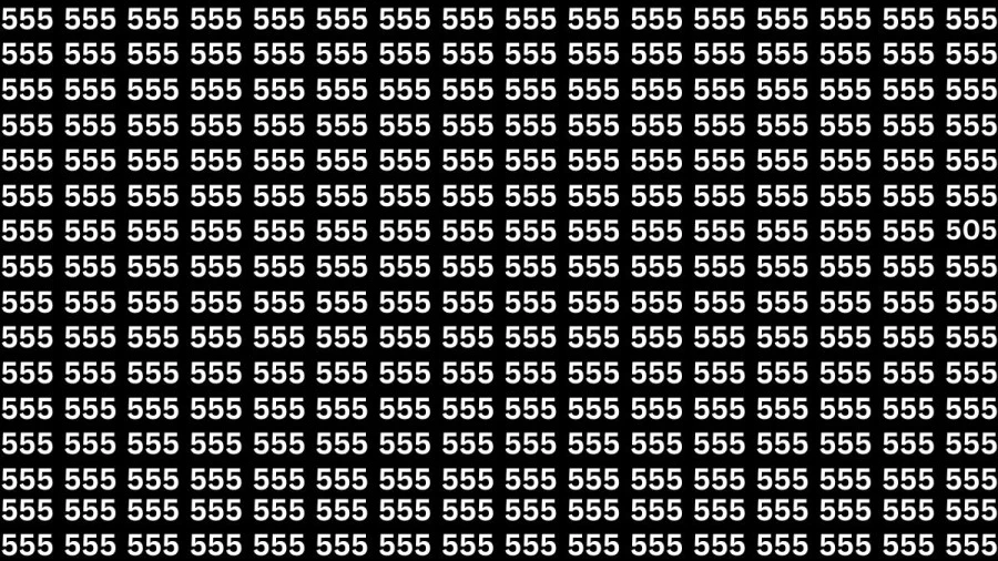 Test visuel : Saurez-vous trouver le nombre 505 parmi 555 en 10 secondes ?